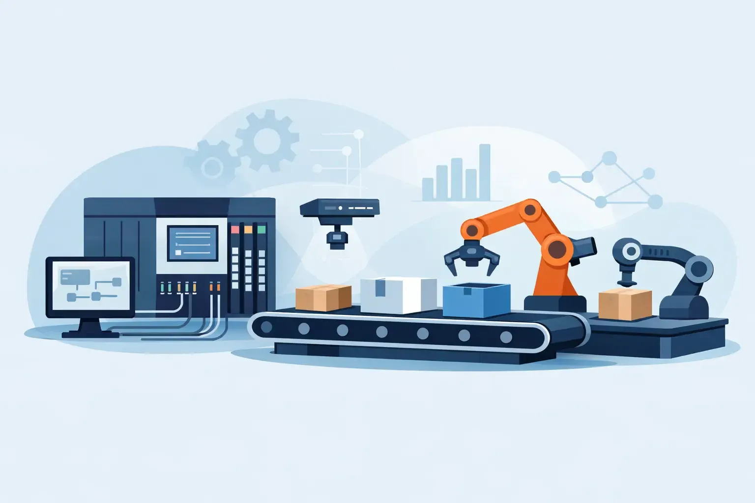 What is a plc controlled conveyor system?